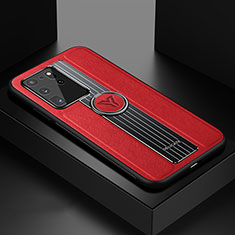 Soft Silicone Gel Leather Snap On Case Cover with Magnetic FL1 for Samsung Galaxy S20 Ultra Red