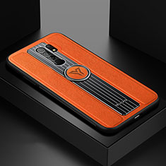 Soft Silicone Gel Leather Snap On Case Cover with Magnetic FL1 for Xiaomi Redmi 9 Orange