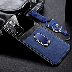 Soft Silicone Gel Leather Snap On Case Cover with Magnetic FL2 for Xiaomi Redmi Note 11 Pro+ Plus 5G Blue