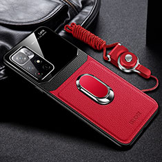 Soft Silicone Gel Leather Snap On Case Cover with Magnetic FL2 for Xiaomi Redmi Note 11S 5G Red