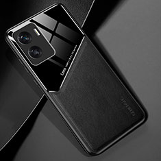 Soft Silicone Gel Leather Snap On Case Cover with Magnetic for Huawei Honor 90 Lite 5G Black
