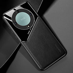 Soft Silicone Gel Leather Snap On Case Cover with Magnetic for Huawei Honor Magic5 Lite 5G Black