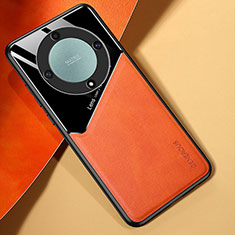 Soft Silicone Gel Leather Snap On Case Cover with Magnetic for Huawei Honor Magic5 Lite 5G Orange