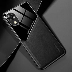 Soft Silicone Gel Leather Snap On Case Cover with Magnetic for Oppo A17K Black