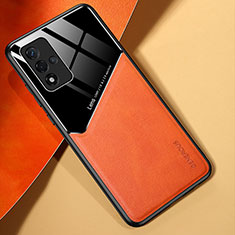 Soft Silicone Gel Leather Snap On Case Cover with Magnetic for Oppo A93s 5G Orange