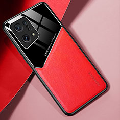Soft Silicone Gel Leather Snap On Case Cover with Magnetic for Oppo Find X5 5G Red