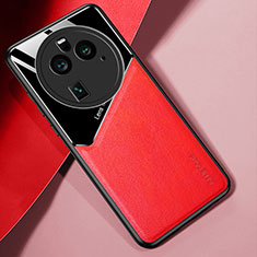 Soft Silicone Gel Leather Snap On Case Cover with Magnetic for Oppo Find X6 5G Red