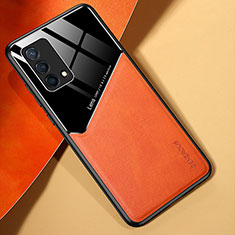 Soft Silicone Gel Leather Snap On Case Cover with Magnetic for Oppo K9 5G Orange