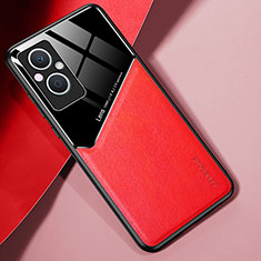Soft Silicone Gel Leather Snap On Case Cover with Magnetic for Oppo Reno7 Lite 5G Red