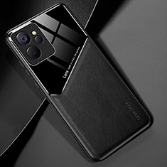 Soft Silicone Gel Leather Snap On Case Cover with Magnetic for Realme 10 5G Black