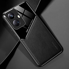 Soft Silicone Gel Leather Snap On Case Cover with Magnetic for Realme 10 Pro+ Plus 5G Black