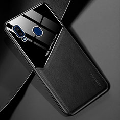 Soft Silicone Gel Leather Snap On Case Cover with Magnetic for Samsung Galaxy A20e Black