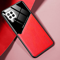 Soft Silicone Gel Leather Snap On Case Cover with Magnetic for Samsung Galaxy A42 5G Red