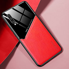 Soft Silicone Gel Leather Snap On Case Cover with Magnetic for Samsung Galaxy A50S Red