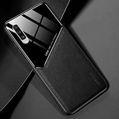 Soft Silicone Gel Leather Snap On Case Cover with Magnetic for Samsung Galaxy A70 Black