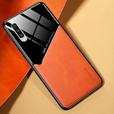 Soft Silicone Gel Leather Snap On Case Cover with Magnetic for Samsung Galaxy A70S Orange