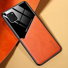Soft Silicone Gel Leather Snap On Case Cover with Magnetic for Samsung Galaxy A81 Orange