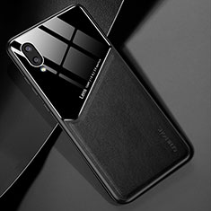 Soft Silicone Gel Leather Snap On Case Cover with Magnetic for Samsung Galaxy M02 Black