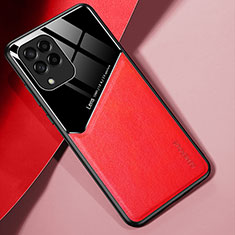 Soft Silicone Gel Leather Snap On Case Cover with Magnetic for Samsung Galaxy M53 5G Red