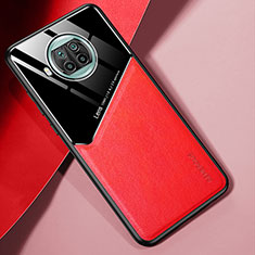 Soft Silicone Gel Leather Snap On Case Cover with Magnetic for Xiaomi Mi 10T Lite 5G Red