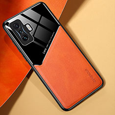 Soft Silicone Gel Leather Snap On Case Cover with Magnetic for Xiaomi Poco F4 GT 5G Orange