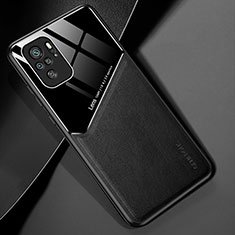 Soft Silicone Gel Leather Snap On Case Cover with Magnetic for Xiaomi Poco M5S Black