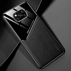 Soft Silicone Gel Leather Snap On Case Cover with Magnetic for Xiaomi Poco X3 Pro Black