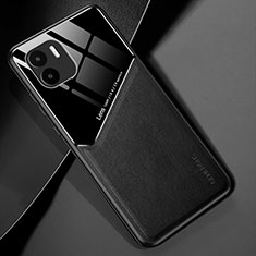 Soft Silicone Gel Leather Snap On Case Cover with Magnetic for Xiaomi Redmi A2 Black