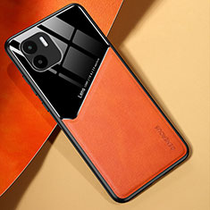 Soft Silicone Gel Leather Snap On Case Cover with Magnetic for Xiaomi Redmi A2 Orange