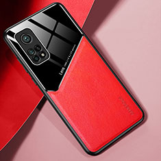 Soft Silicone Gel Leather Snap On Case Cover with Magnetic for Xiaomi Redmi K30S 5G Red
