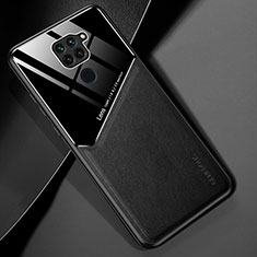 Soft Silicone Gel Leather Snap On Case Cover with Magnetic for Xiaomi Redmi Note 9 Black