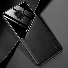 Soft Silicone Gel Leather Snap On Case Cover with Magnetic for Xiaomi Redmi Note 9 Pro Black