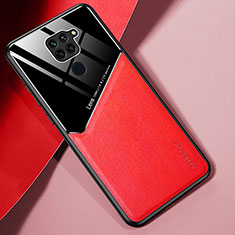 Soft Silicone Gel Leather Snap On Case Cover with Magnetic for Xiaomi Redmi Note 9 Red