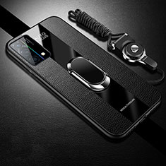 Soft Silicone Gel Leather Snap On Case Cover with Magnetic S01 for Oppo K9 5G Black