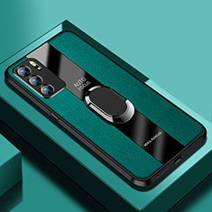 Soft Silicone Gel Leather Snap On Case Cover with Magnetic S01 for Oppo Reno6 Pro 5G India Green