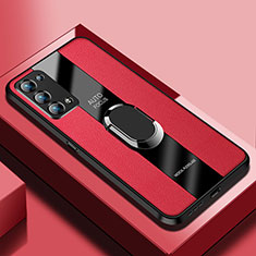 Soft Silicone Gel Leather Snap On Case Cover with Magnetic S01 for Oppo Reno6 Pro 5G Red