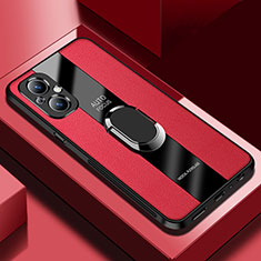 Soft Silicone Gel Leather Snap On Case Cover with Magnetic S01 for Oppo Reno7 Lite 5G Red