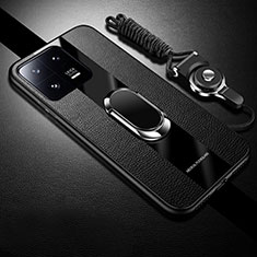 Soft Silicone Gel Leather Snap On Case Cover with Magnetic S01 for Xiaomi Mi 13 5G Black