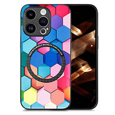 Soft Silicone Gel Leather Snap On Case Cover with Magnetic S01D for Apple iPhone 13 Pro Max Colorful