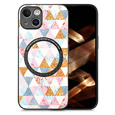 Soft Silicone Gel Leather Snap On Case Cover with Magnetic S01D for Apple iPhone 14 Plus White