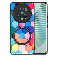 Soft Silicone Gel Leather Snap On Case Cover with Magnetic S01D for Huawei Honor Magic5 Pro 5G Colorful