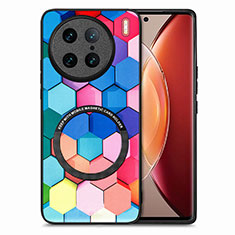 Soft Silicone Gel Leather Snap On Case Cover with Magnetic S01D for Vivo X90 Pro 5G Colorful