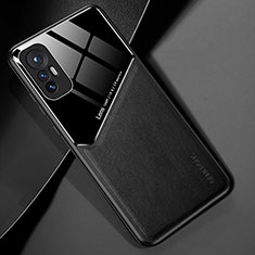Soft Silicone Gel Leather Snap On Case Cover with Magnetic S02 for Xiaomi Mi 12 Pro 5G Black