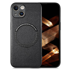 Soft Silicone Gel Leather Snap On Case Cover with Magnetic S02D for Apple iPhone 14 Plus Black