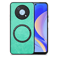 Soft Silicone Gel Leather Snap On Case Cover with Magnetic S02D for Huawei Nova Y90 Green