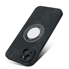 Soft Silicone Gel Leather Snap On Case Cover with Magnetic S07D for Apple iPhone 14 Plus Black