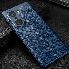 Soft Silicone Gel Leather Snap On Case Cover WL1 for Huawei Honor 60 5G Blue