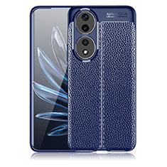 Soft Silicone Gel Leather Snap On Case Cover WL1 for Huawei Honor 90 5G Blue