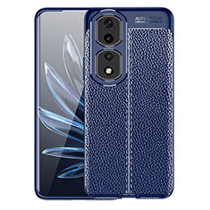 Soft Silicone Gel Leather Snap On Case Cover WL1 for Huawei Honor 90 Pro 5G Blue