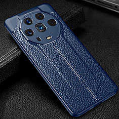 Soft Silicone Gel Leather Snap On Case Cover WL1 for Huawei Honor Magic4 Ultimate 5G Blue